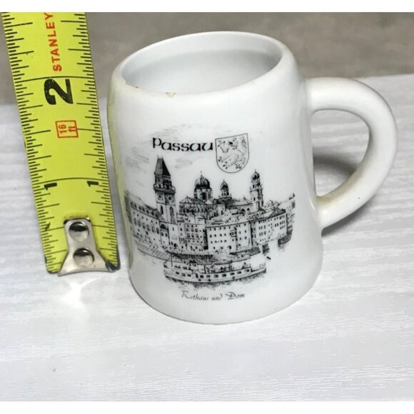 Passau Souvenir Porcelain Mug Shot Glass 2" Mini Porzellan Vintage - Picture 5 of 6